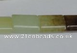 CFW144 15.5 inches 15*20mm flat tube flower jade gemstone beads