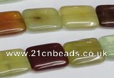 CFW150 15.5 inches 13*18mm rectangle flower jade gemstone beads