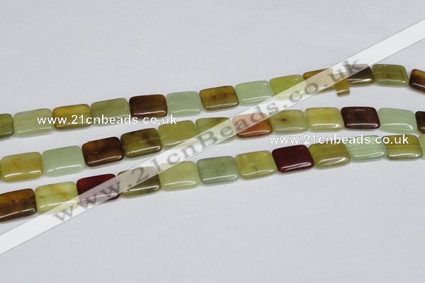 CFW150 15.5 inches 13*18mm rectangle flower jade gemstone beads