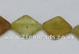 CFW158 15.5 inches 14*14mm diamond flower jade gemstone beads