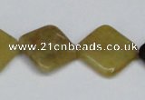 CFW159 15.5 inches 16*16mm diamond flower jade gemstone beads