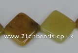 CFW161 15.5 inches 20*20mm diamond flower jade gemstone beads