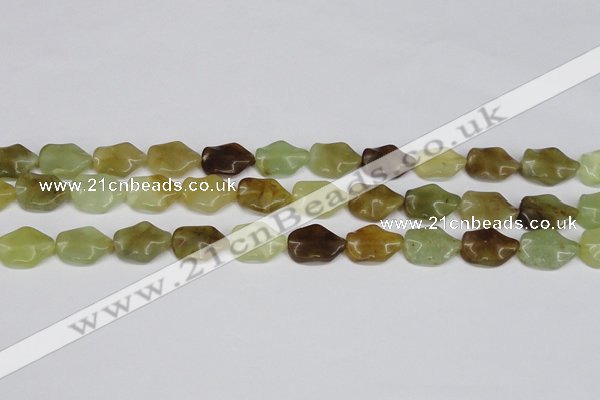 CFW164 15.5 inches 15*20mm wavy flower jade gemstone beads