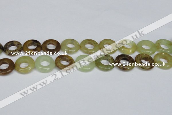 CFW168 15.5 inches 22mm donut flower jade gemstone beads