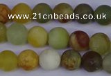 CFW202 15.5 inches 8mm round matte flower jade beads wholesale