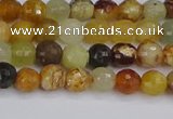 CFW210 15.5 inches 4mm faceted round flower jade beads