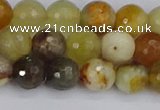 CFW212 15.5 inches 8mm faceted round flower jade beads