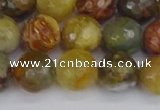 CFW213 15.5 inches 10mm faceted round flower jade beads