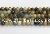 CFW220 15.5 inches 10mm faceted round flower jade beads