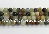 CFW221 15.5 inches 12mm faceted round flower jade beads