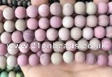 CFW38 15.5 inches 10mm round matte pink wooden jasper beads