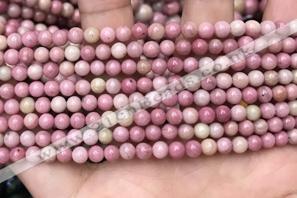 CFW44 15.5 inches 4mm round pink wooden jasper beads wholesale