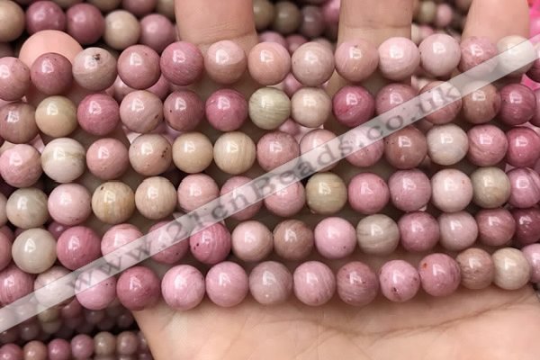 CFW46 15.5 inches 8mm round pink wooden jasper beads wholesale