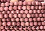 CFW78 15 inches 8mm faceted round pink wooden jasper beads