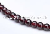 CGA05 15.5 inch 5mm round natural garnet gemstone bead Wholesale