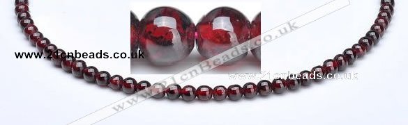 CGA05 15.5 inch 5mm round natural garnet gemstone bead Wholesale