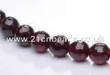 CGA08 multi sizes faceted round natural garnet gemstone beads Wh