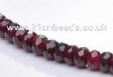 CGA09 4*6mm faceted roundel natural garnet gemstone beads Wholes