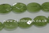 CGA102 15.5 inches 12*16mm faceted oval natural green garnet beads