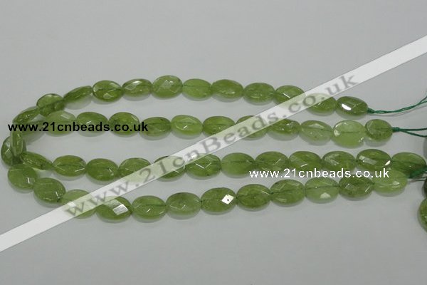 CGA102 15.5 inches 12*16mm faceted oval natural green garnet beads