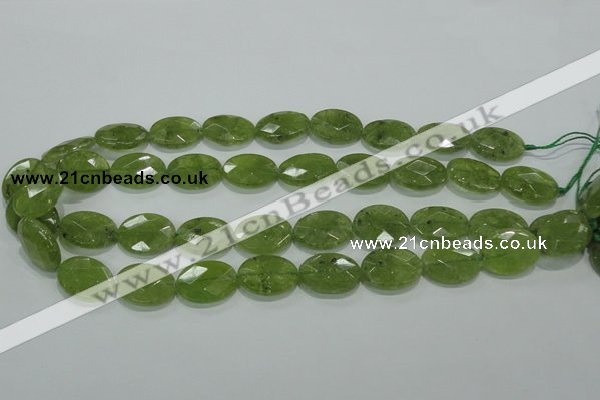 CGA103 15.5 inches 15*20mm faceted oval natural green garnet beads