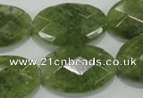 CGA105 15.5 inches 20*30mm faceted oval natural green garnet beads