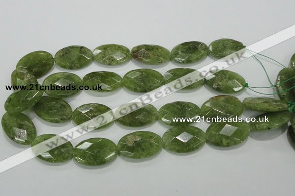 CGA105 15.5 inches 20*30mm faceted oval natural green garnet beads