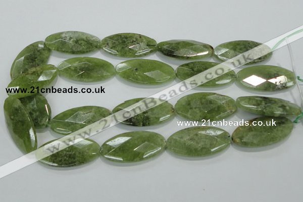 CGA106 15.5 inches 20*40mm faceted oval natural green garnet beads