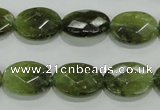 CGA108 15.5 inches 12*16mm faceted oval natural green garnet beads