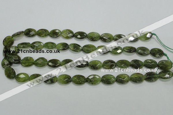 CGA108 15.5 inches 12*16mm faceted oval natural green garnet beads