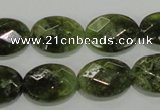 CGA109 15.5 inches 13*18mm faceted oval natural green garnet beads