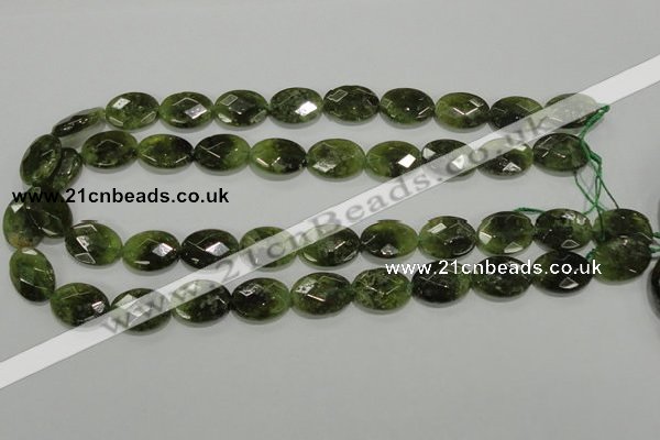 CGA109 15.5 inches 13*18mm faceted oval natural green garnet beads