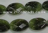 CGA110 15.5 inches 15*20mm faceted oval natural green garnet beads