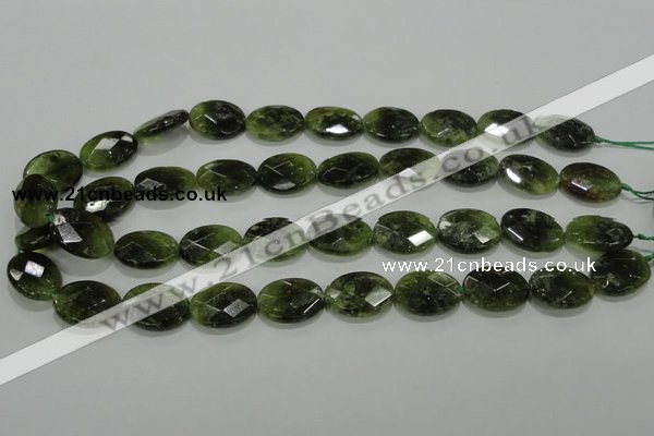 CGA110 15.5 inches 15*20mm faceted oval natural green garnet beads