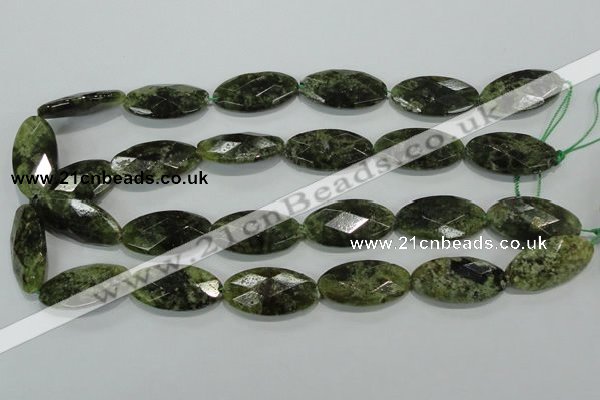 CGA111 15.5 inches 15*30mm faceted oval natural green garnet beads