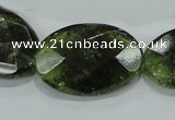 CGA112 15.5 inches 20*30mm faceted oval natural green garnet beads