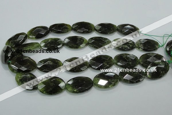 CGA112 15.5 inches 20*30mm faceted oval natural green garnet beads