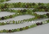 CGA121 15.5 inches 3mm faceted round natural green garnet beads