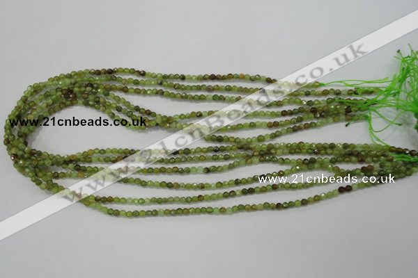 CGA121 15.5 inches 3mm faceted round natural green garnet beads