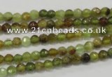 CGA122 15.5 inches 4mm faceted round natural green garnet beads