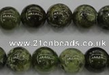 CGA132 15.5 inches 8mm round natural green garnet beads wholesale