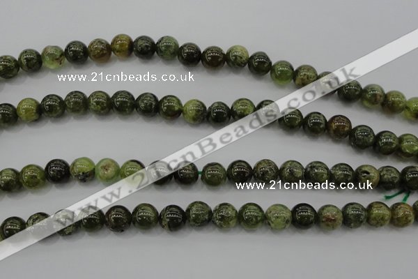 CGA132 15.5 inches 8mm round natural green garnet beads wholesale