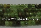 CGA145 15.5 inches 2.5*4mm faceted rondelle natural green garnet beads