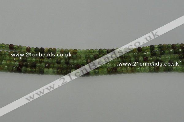 CGA145 15.5 inches 2.5*4mm faceted rondelle natural green garnet beads