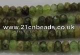 CGA146 15.5 inches 4*6mm faceted rondelle natural green garnet beads