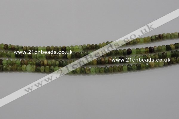 CGA146 15.5 inches 4*6mm faceted rondelle natural green garnet beads