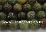 CGA148 15.5 inches 8mm faceted round natural green garnet beads