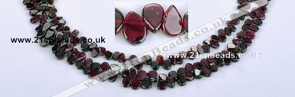 CGA15 multi sizes flat teardrop garnet gemstone beads Wholesale