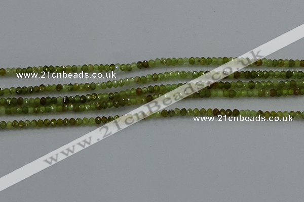 CGA155 15.5 inches 2*2.5mm faceted rondelle green garnet beads