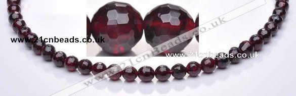 CGA19 15.5 inches 4mm faceted round natural garnet gemstone beads Wholesale